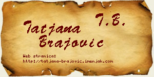 Tatjana Brajović vizit kartica